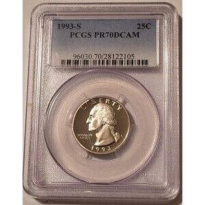 1993 S Clad Washington Quarter Proof PR70 DCAM PCGS